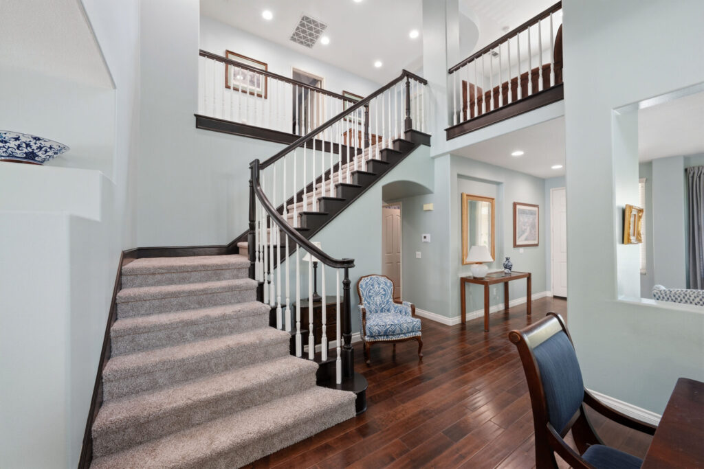 Grand staircase inside a home for sale in saugus